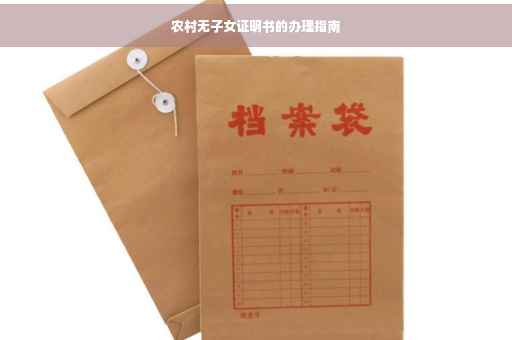 农村无子女证明书的办理指南