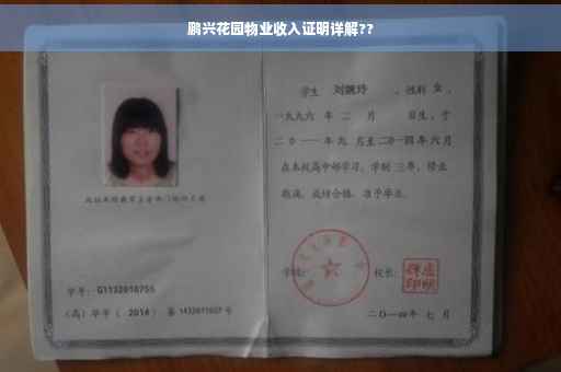 鹏兴花园物业收入证明详解??