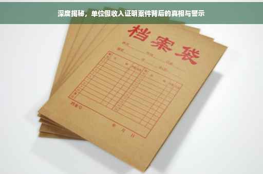 深度揭秘，单位假收入证明案件背后的真相与警示