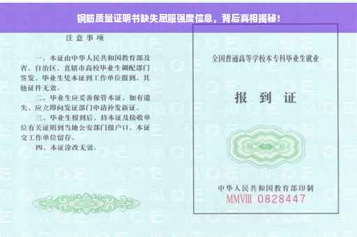 钢筋质量证明书缺失屈服强度信息，背后真相揭秘！