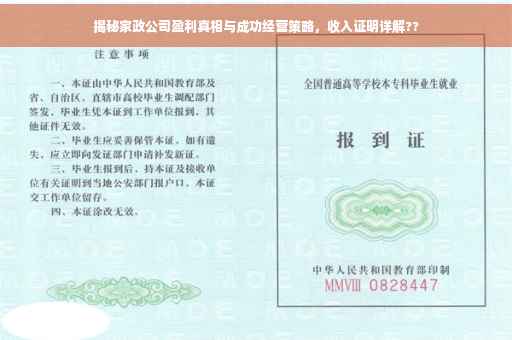 揭秘家政公司盈利真相与成功经营策略，收入证明详解??