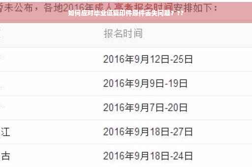 如何应对毕业证复印件原件丢失问题？??