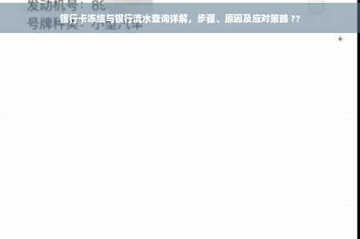 银行卡冻结与银行流水查询详解，步骤、原因及应对策略 ??