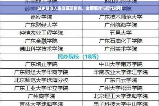 城乡低收入家庭证明指南，全面解读与操作指引