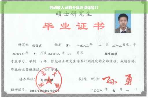 劳动收入证明开具地点详解??
