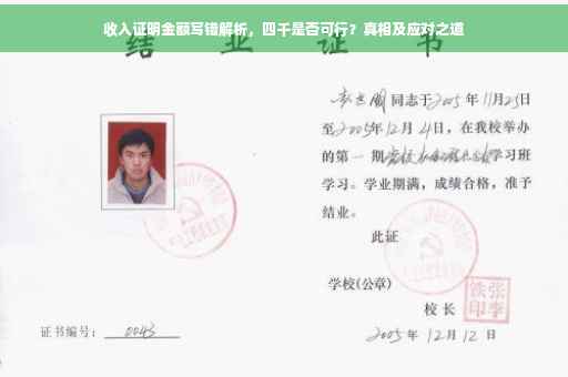 收入证明金额写错解析，四千是否可行？真相及应对之道