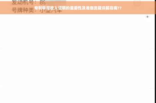 专利申报收入证明的重要性及准备流程详解指南??