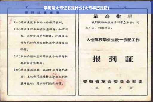 学历是大专证书是什么(大专学历是指)