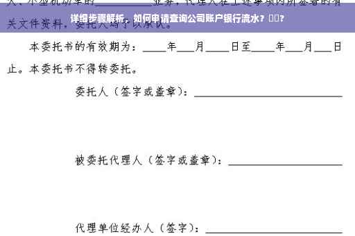 详细步骤解析，如何申请查询公司账户银行流水？⚡️?