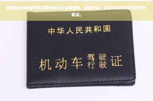 全面解析住宅使用权证明书图片及其重要性，保障权益，安居乐业的关键证明文件解读。