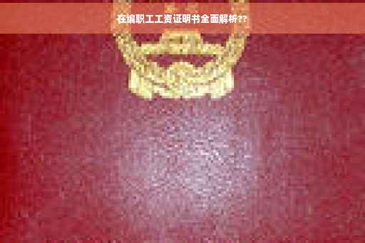 在编职工工资证明书全面解析??
