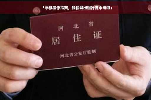 「手机操作指南，轻松导出银行流水明细」