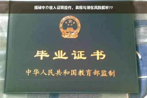 揭秘中介收入证明操作，真相与潜在风险解析??