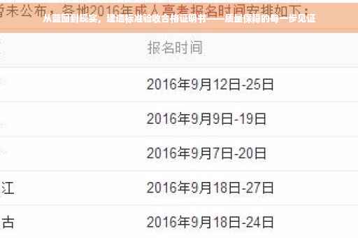 从蓝图到现实，建造标准验收合格证明书——质量保障的每一步见证