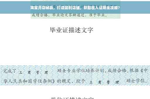 淘宝开店秘籍，打造盈利店铺，获取收入证明全攻略?