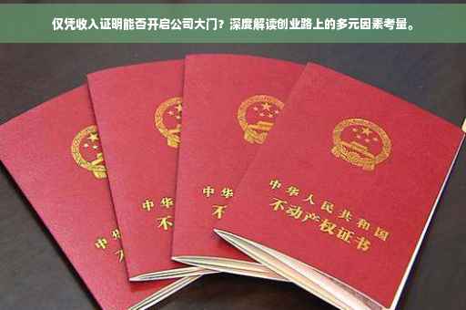 仅凭收入证明能否开启公司大门？深度解读创业路上的多元因素考量。