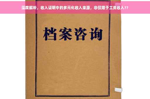 深度解析，收入证明中的多元化收入来源，非仅限于工资收入??