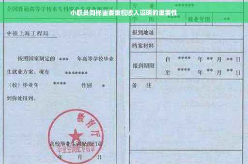 小职员同样需要重视收入证明的重要性