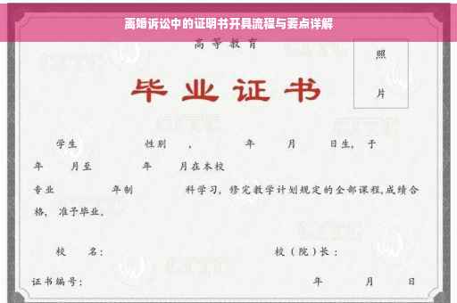 离婚诉讼中的证明书开具流程与要点详解