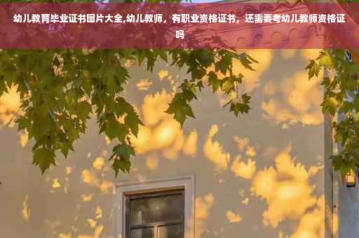 幼儿教育毕业证书图片大全,幼儿教师，有职业资格证书，还需要考幼儿教师资格证吗