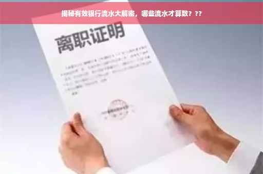 揭秘有效银行流水大解密，哪些流水才算数？??