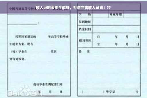 收入证明要素全解析，打造完美收入证明！??