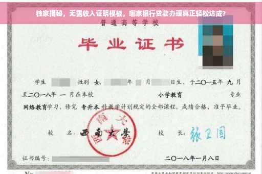 独家揭秘，无需收入证明模板，哪家银行贷款办理真正轻松达成？