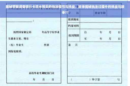 揭秘警察调查银行卡流水背后的执法细节与挑战，故事揭秘执法过程中的挑战与故事??