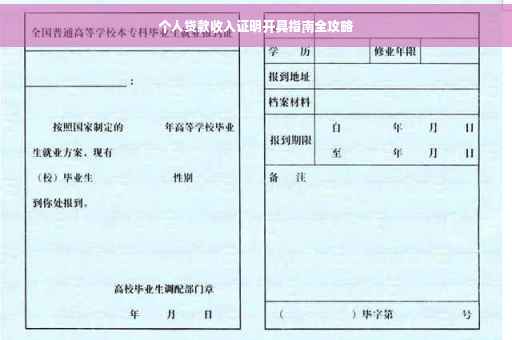 个人贷款收入证明开具指南全攻略