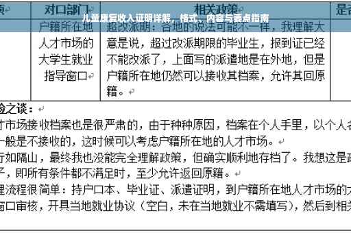 儿童康复收入证明详解，格式、内容与要点指南