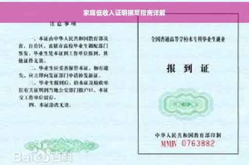 家庭低收入证明撰写指南详解