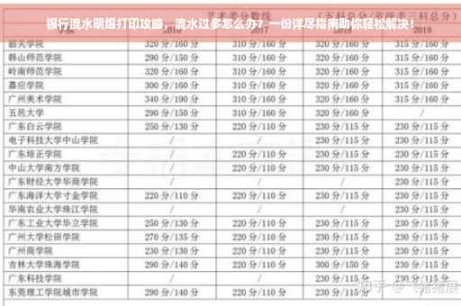 银行流水明细打印攻略，流水过多怎么办？一份详尽指南助你轻松解决！