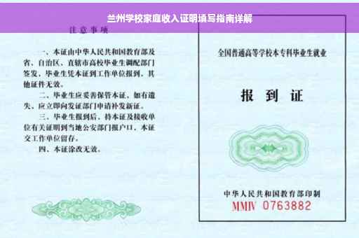 兰州学校家庭收入证明填写指南详解
