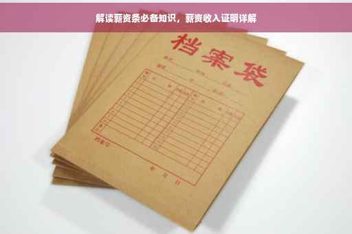 解读薪资条必备知识，薪资收入证明详解