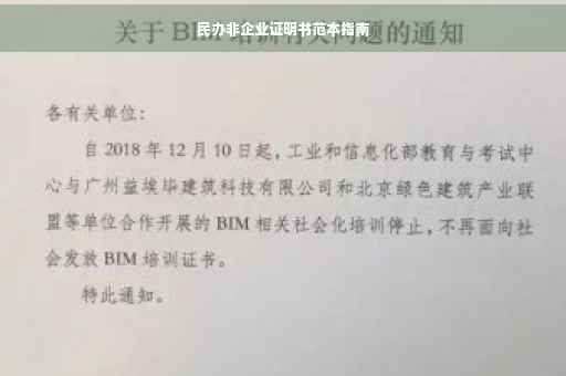 民办非企业证明书范本指南