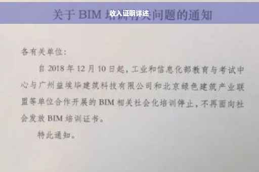收入证明详述