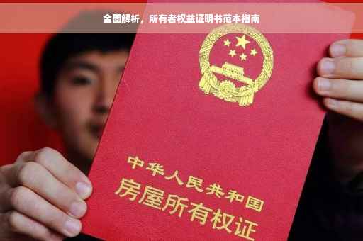 全面解析，所有者权益证明书范本指南