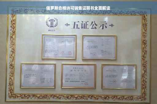 俄罗斯合格许可销售证明书全面解读