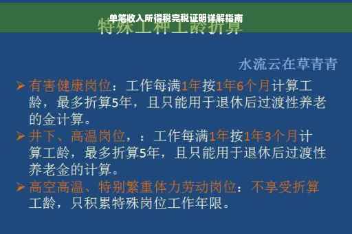 单笔收入所得税完税证明详解指南