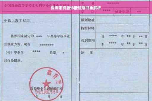 深圳市资源诊断证明书全解析