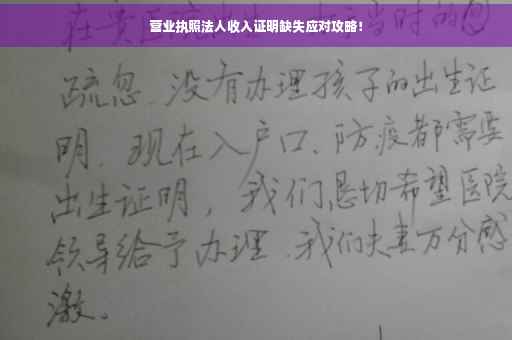 营业执照法人收入证明缺失应对攻略！