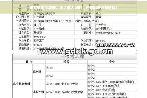 贷款申请全攻略，除了收入证明，还有哪些必备材料？