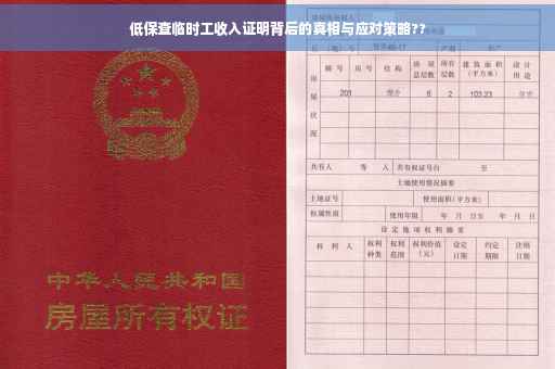 低保查临时工收入证明背后的真相与应对策略??
