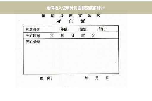 虚假收入证明处罚金额深度解析??