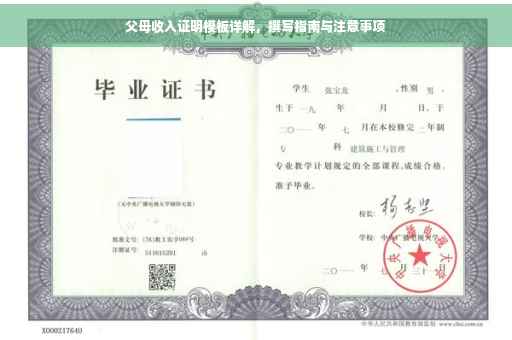 父母收入证明模板详解，撰写指南与注意事项