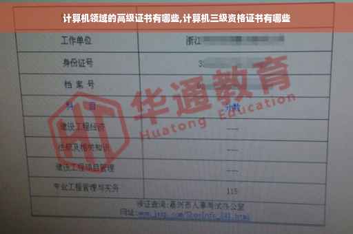 计算机领域的高级证书有哪些,计算机三级资格证书有哪些