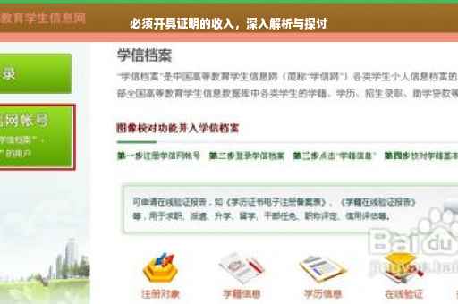 必须开具证明的收入，深入解析与探讨