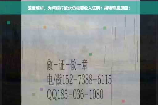 深度解析，为何银行流水仍需要收入证明？揭秘背后原因！