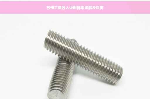 苏州工资收入证明样本详解及指南