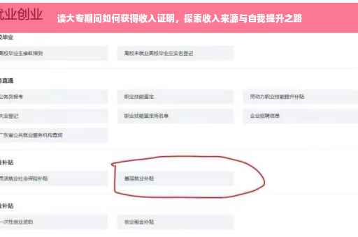 读大专期间如何获得收入证明，探索收入来源与自我提升之路